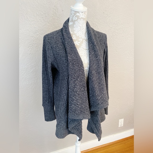 Athleta Tiburon Charcoal Gray Waterfall Cardigan Sweater Size small - Picture 6 of 8